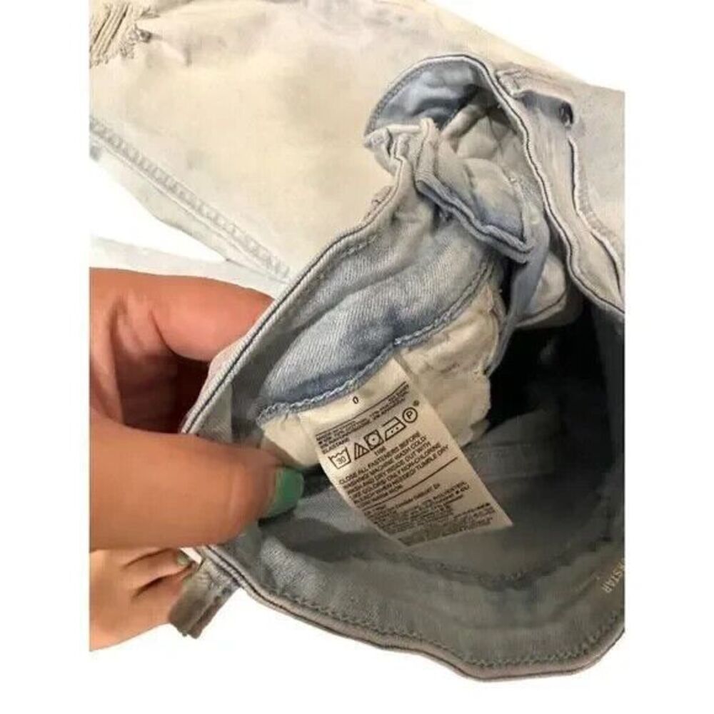 old navy womens jeans sz 0 super skinny highrise light wash distressed rock star - Picture 6 of 6